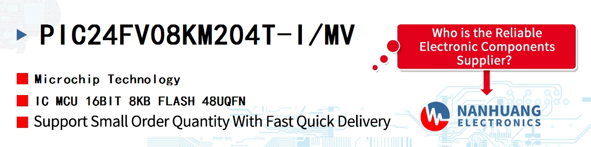 PIC24FV08KM204T-I/MV Microchip IC MCU 16BIT 8KB FLASH 48UQFN