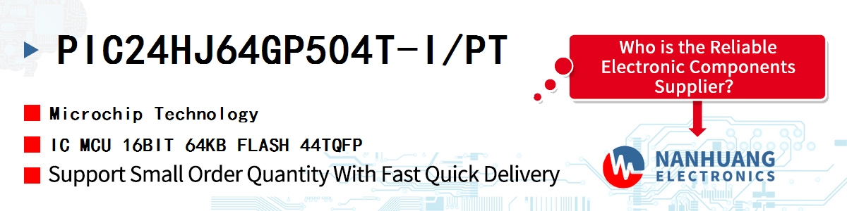 PIC24HJ64GP504T-I/PT Microchip IC MCU 16BIT 64KB FLASH 44TQFP