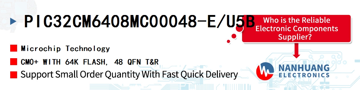 PIC32CM6408MC00048-E/U5B Microchip CM0+ WITH 64K FLASH, 48 QFN T&R