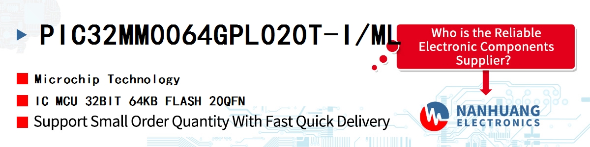 PIC32MM0064GPL020T-I/ML Microchip IC MCU 32BIT 64KB FLASH 20QFN