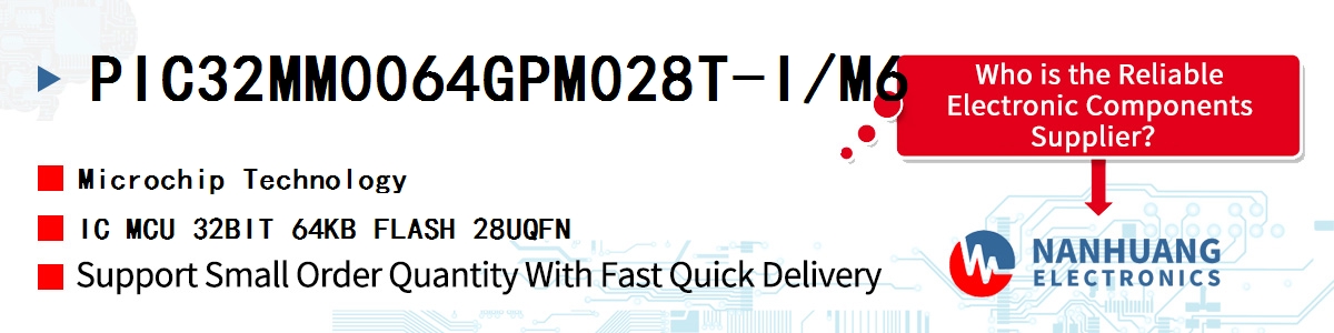 PIC32MM0064GPM028T-I/M6 Microchip IC MCU 32BIT 64KB FLASH 28UQFN