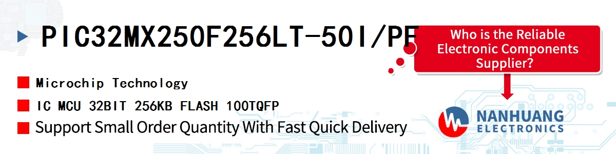 PIC32MX250F256LT-50I/PF Microchip IC MCU 32BIT 256KB FLASH 100TQFP