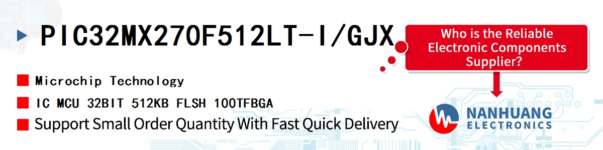 PIC32MX270F512LT-I/GJX Microchip IC MCU 32BIT 512KB FLSH 100TFBGA