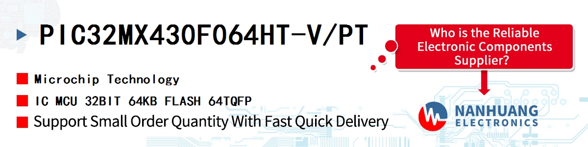 PIC32MX430F064HT-V/PT Microchip IC MCU 32BIT 64KB FLASH 64TQFP