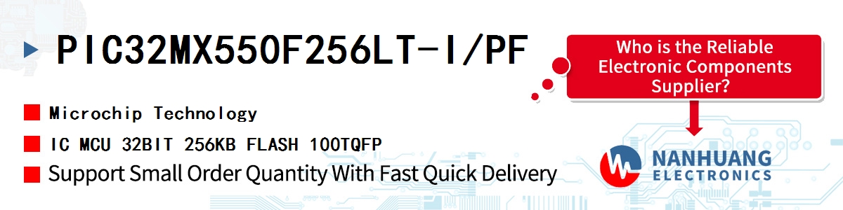 PIC32MX550F256LT-I/PF Microchip IC MCU 32BIT 256KB FLASH 100TQFP