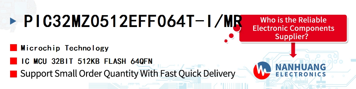 PIC32MZ0512EFF064T-I/MR Microchip IC MCU 32BIT 512KB FLASH 64QFN