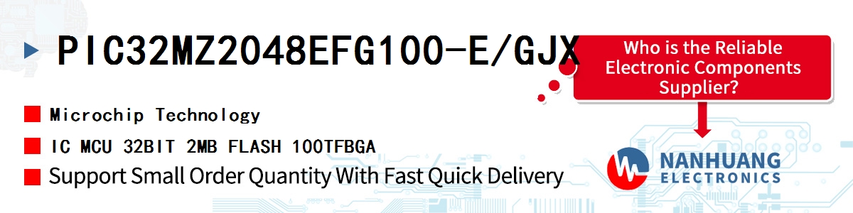 PIC32MZ2048EFG100-E/GJX Microchip IC MCU 32BIT 2MB FLASH 100TFBGA