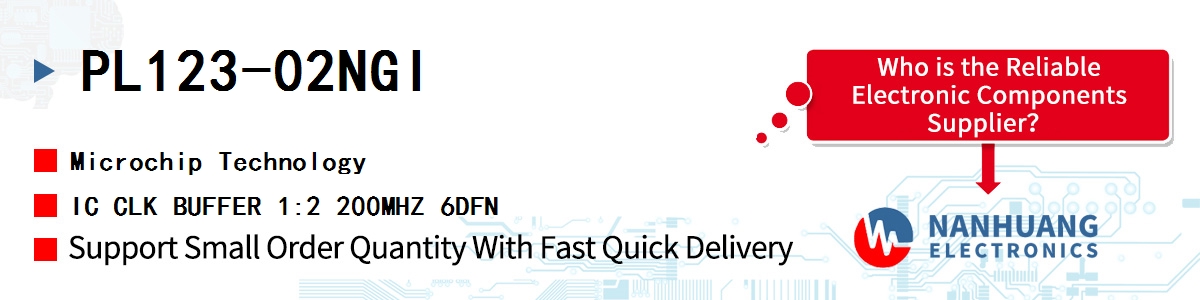 PL123-02NGI Microchip IC CLK BUFFER 1:2 200MHZ 6DFN