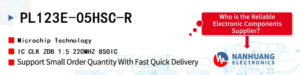 PL123E-05HSC-R Microchip IC CLK ZDB 1:5 220MHZ 8SOIC