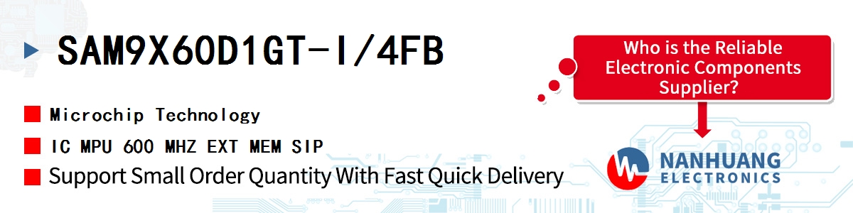 SAM9X60D1GT-I/4FB Microchip IC MPU 600 MHZ EXT MEM SIP