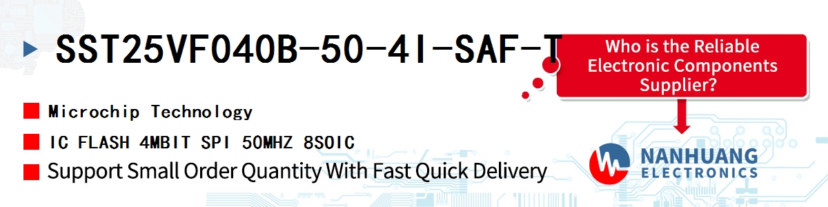 SST25VF040B-50-4I-SAF-T Microchip IC FLASH 4MBIT SPI 50MHZ 8SOIC