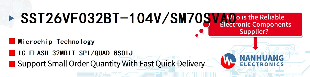 SST26VF032BT-104V/SM70SVAO Microchip IC FLASH 32MBIT SPI/QUAD 8SOIJ