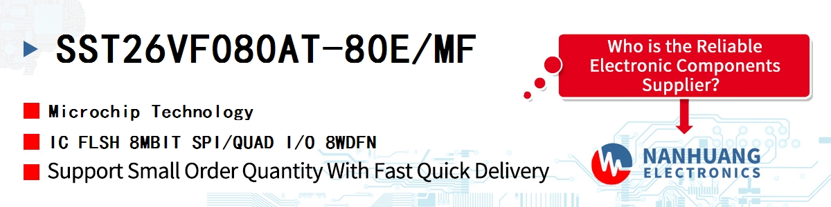 SST26VF080AT-80E/MF Microchip IC FLSH 8MBIT SPI/QUAD I/O 8WDFN