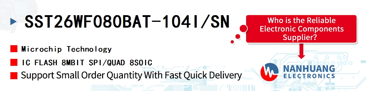 SST26WF080BAT-104I/SN Microchip IC FLASH 8MBIT SPI/QUAD 8SOIC
