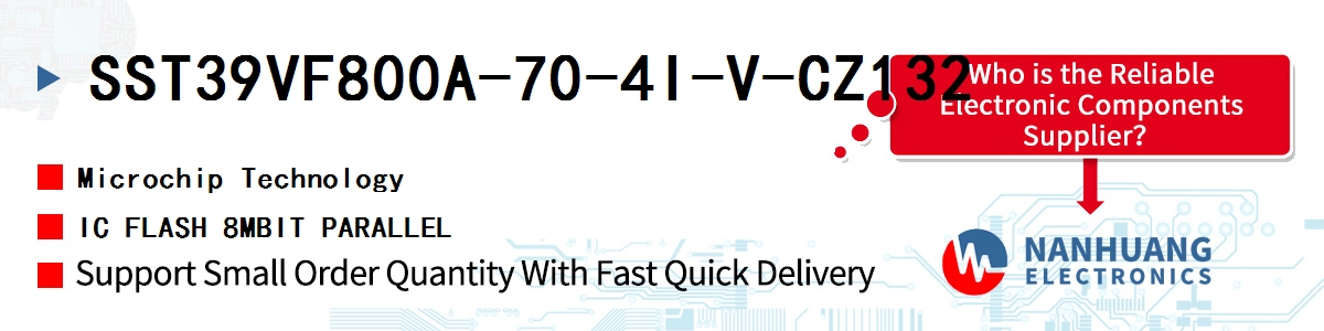 SST39VF800A-70-4I-V-CZ132 Microchip IC FLASH 8MBIT PARALLEL