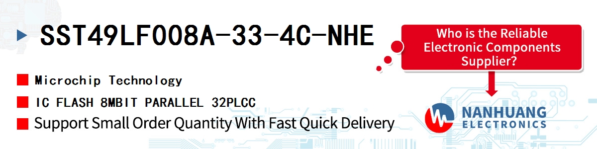 SST49LF008A-33-4C-NHE Microchip IC FLASH 8MBIT PARALLEL 32PLCC