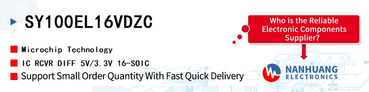 SY100EL16VDZC Microchip IC RCVR DIFF 5V/3.3V 16-SOIC