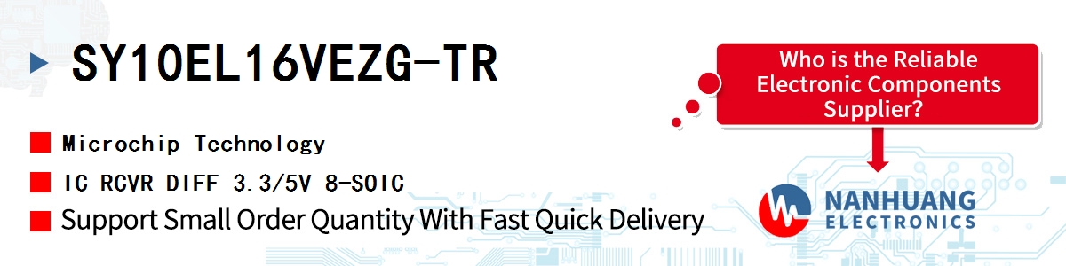 SY10EL16VEZG-TR Microchip IC RCVR DIFF 3.3/5V 8-SOIC