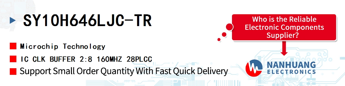 SY10H646LJC-TR Microchip IC CLK BUFFER 2:8 160MHZ 28PLCC
