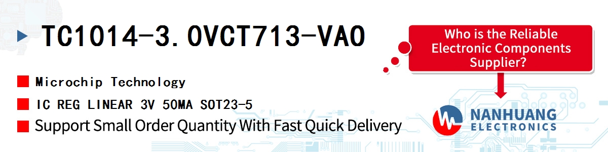 TC1014-3.0VCT713-VAO Microchip IC REG LINEAR 3V 50MA SOT23-5