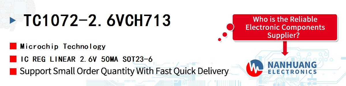 TC1072-2.6VCH713 Microchip IC REG LINEAR 2.6V 50MA SOT23-6