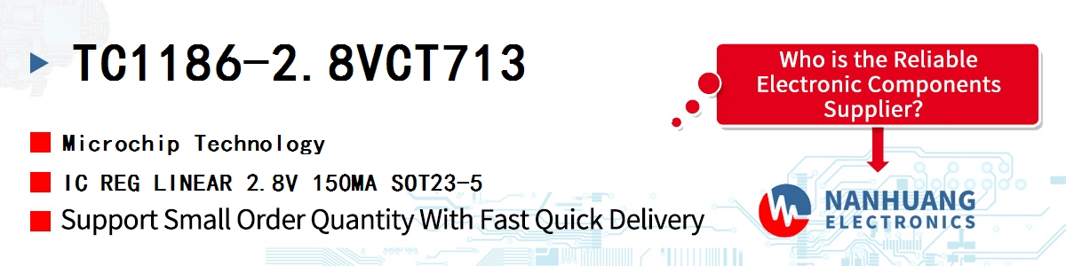 TC1186-2.8VCT713 Microchip IC REG LINEAR 2.8V 150MA SOT23-5