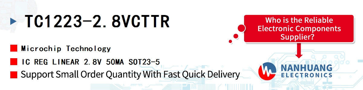 TC1223-2.8VCTTR Microchip IC REG LINEAR 2.8V 50MA SOT23-5