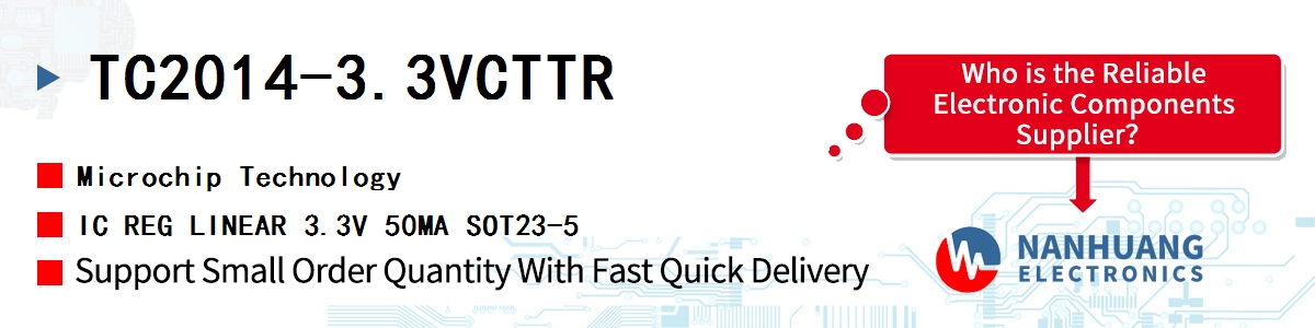 TC2014-3.3VCTTR Microchip IC REG LINEAR 3.3V 50MA SOT23-5