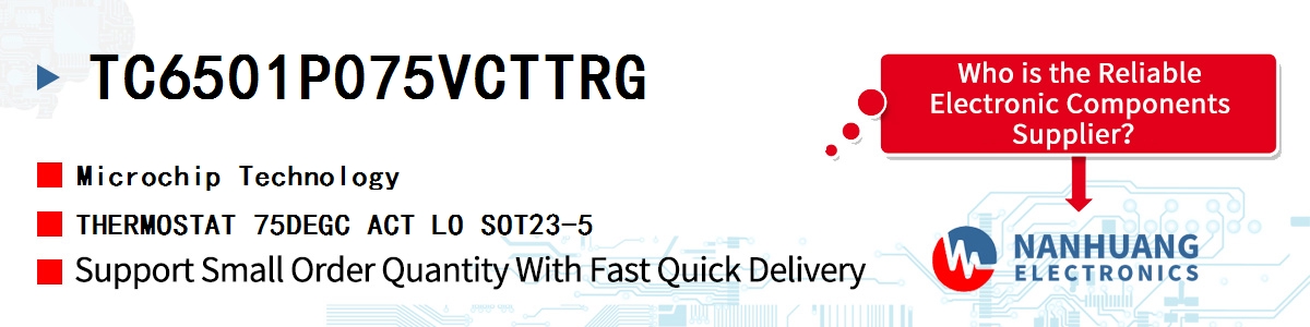TC6501P075VCTTRG Microchip THERMOSTAT 75DEGC ACT LO SOT23-5