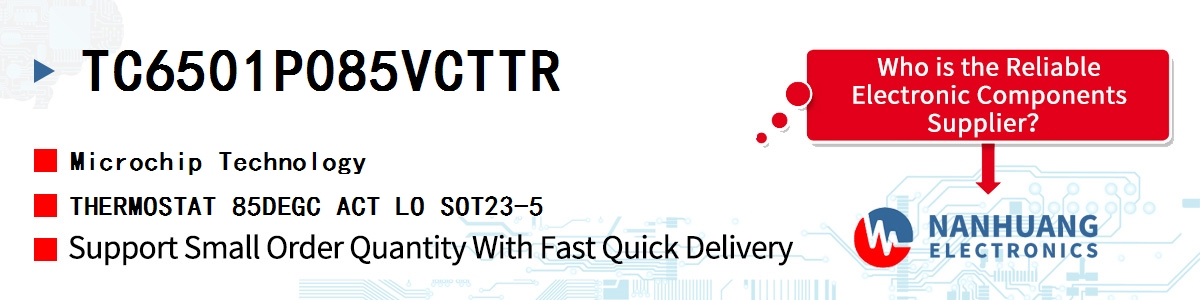 TC6501P085VCTTR Microchip THERMOSTAT 85DEGC ACT LO SOT23-5