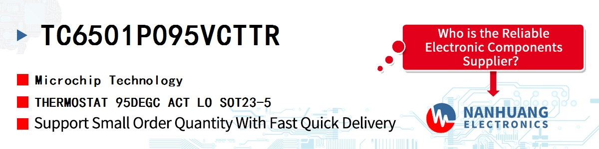 TC6501P095VCTTR Microchip THERMOSTAT 95DEGC ACT LO SOT23-5