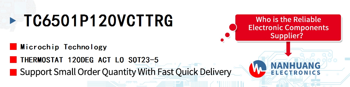 TC6501P120VCTTRG Microchip THERMOSTAT 120DEG ACT LO SOT23-5