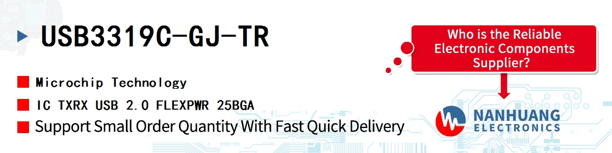 USB3319C-GJ-TR Microchip IC TXRX USB 2.0 FLEXPWR 25BGA