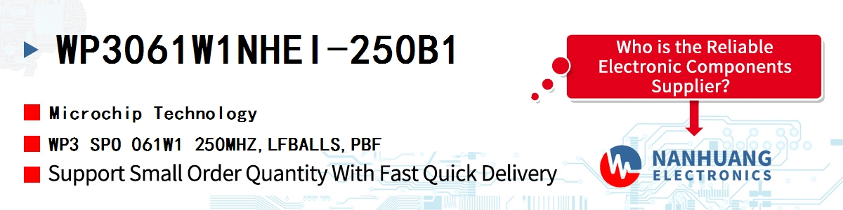 WP3061W1NHEI-250B1 Microchip WP3 SPO 061W1 250MHZ,LFBALLS,PBF